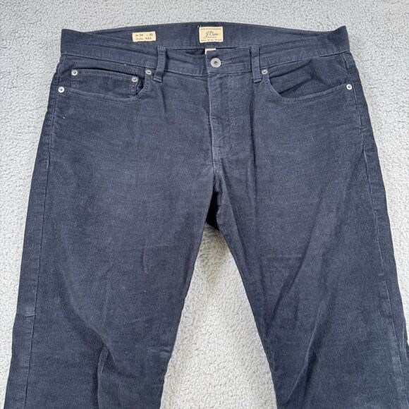 S‎ J Crew Pants Mens 34x30 Blue Corduroy Chino 484 Slim Fit Classic Casual - Picture 2 of 11